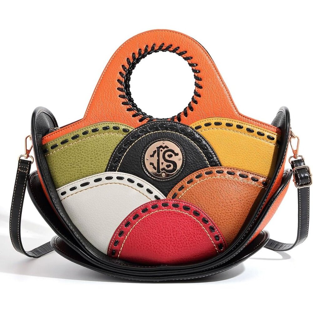 Women's Multicolor Patchwork Leather Handbag Set … - image 2